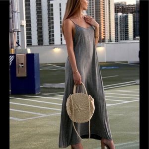 Blue Acid Washed Maxi Dress